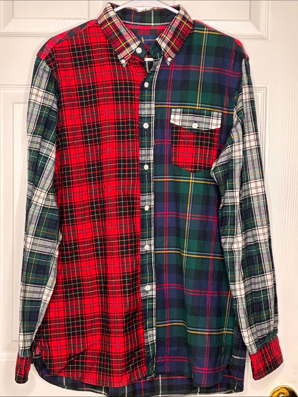 Ralph Lauren Classic Fit Plaid Brushed Oxford "Fun Shirt" Size L